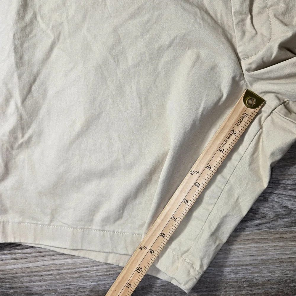IZOD Saltwater Dockside Shorts Mens 44 Beige Stretch Chino Big Tall Casual